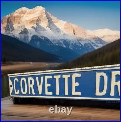 Vintage Corvette Drive Embossed Metal Street Sign 34