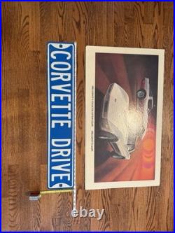 Vintage Corvette Drive Embossed Metal Street Sign 34