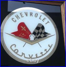 Vintage Corvette wall art picture NICE! Garage sign man cave C1 Bar Mirror C1 C8