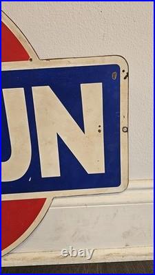 Vintage DATSUN Dealer Advertising Sign 1970s 1980s Nissan Garage Metal Car Sign