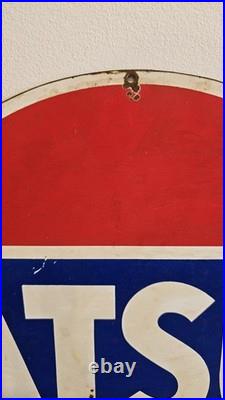 Vintage DATSUN Dealer Advertising Sign 1970s 1980s Nissan Garage Metal Car Sign