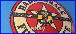 Vintage Dad's Garage Porcelain Mechanic Full Service Automobile Gas Station Sign