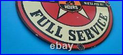 Vintage Dad's Garage Porcelain Mechanic Full Service Automobile Gas Station Sign