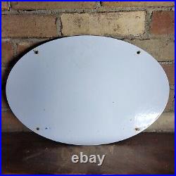 Vintage Dated 1958 Ford Porcelain Sign Oval Automobile Advertise 16 1/2 X 11