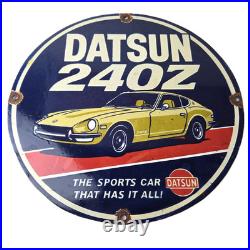 Vintage Datsun Sign 240Z Automobile Gas Station Dealer Porcelain Sign