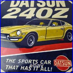 Vintage Datsun Sign 240Z Automobile Gas Station Dealer Porcelain Sign