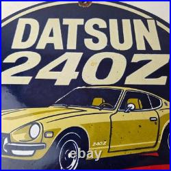 Vintage Datsun Sign 240Z Automobile Gas Station Dealer Porcelain Sign