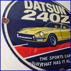 Vintage Datsun Sign 240Z Automobile Gas Station Dealer Porcelain Sign