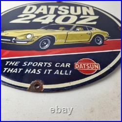Vintage Datsun Sign 240Z Automobile Gas Station Dealer Porcelain Sign