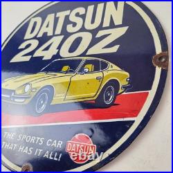 Vintage Datsun Sign 240Z Automobile Gas Station Dealer Porcelain Sign