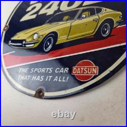 Vintage Datsun Sign 240Z Automobile Gas Station Dealer Porcelain Sign
