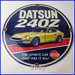 Vintage Datsun Sign 240Z Automobile Gas Station Dealer Porcelain Sign