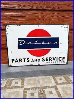 Vintage Datsun Signs Porcelain Sign Car Dealership Automobile Gas Pump Sign