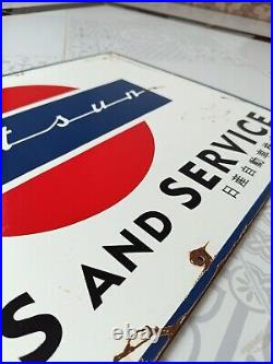 Vintage Datsun Signs Porcelain Sign Car Dealership Automobile Gas Pump Sign