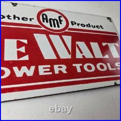 Vintage DeWalt Tools Porcelain Sign Auto Klein Tools Mechanic Garage Shop Sign