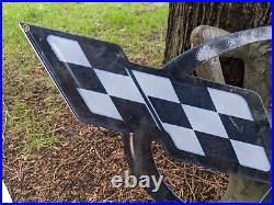 Vintage Dealer Car Truck Suv Porcelain Metal Advertising Die Cut Sign 18 X 32