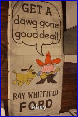 Vintage Dealership Advert. Banner, over 8'6 long Get a Dawg-gone good deal #1