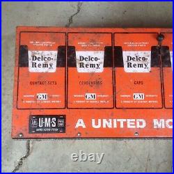 Vintage Delco-Remy United Motors Line Parts Cabinet WITH LOTS TIRE PEPAIR PARTS
