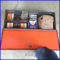 Vintage Delco-Remy United Motors Line Parts Cabinet WITH LOTS TIRE PEPAIR PARTS