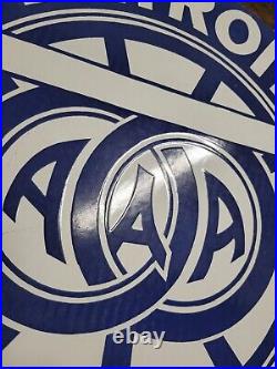 Vintage Detroit Automobile Club Porcelain Sign 18 Flange Aaa Gas Sales Service