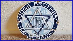Vintage Dodge Brothers Car Company Sales & Service Porcelain Metal Sign