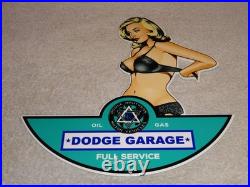 Vintage Dodge Brothers Motor Vehicle Service Garage? Woman Metal Gasoline Sign