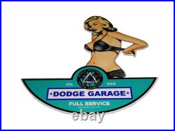 Vintage Dodge Brothers Motor Vehicle Service Garage? Woman Metal Gasoline Sign