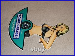Vintage Dodge Brothers Motor Vehicle Service Garage? Woman Metal Gasoline Sign
