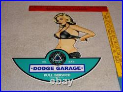 Vintage Dodge Brothers Motor Vehicle Service Garage? Woman Metal Gasoline Sign