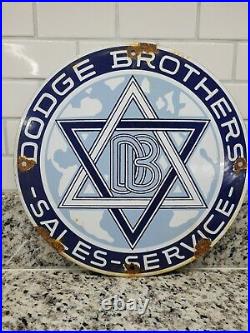 Vintage Dodge Brothers Porcelain Sign Gas Oil Car Dealer Sales Service Signage