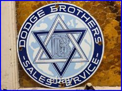 Vintage Dodge Brothers Porcelain Sign Old Dealership Car Sales Service Dept USA