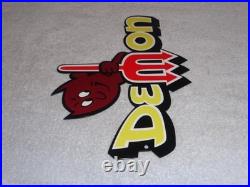 Vintage Dodge Demon Car & Devil 11 3/4 Metal Gasoline Oil Sign Challenger Satan