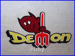 Vintage Dodge Demon Car & Devil 11 3/4 Metal Gasoline Oil Sign Challenger Satan