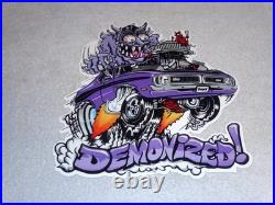 Vintage Dodge Demon Sports Car Monster Mopar 12 Metal Devil, Gasoline Oil Sign