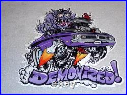 Vintage Dodge Demon Sports Car Monster Mopar 12 Metal Devil, Gasoline Oil Sign