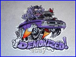 Vintage Dodge Demon Sports Car Monster Mopar 12 Metal Devil, Gasoline Oil Sign