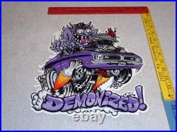 Vintage Dodge Demon Sports Car Monster Mopar 12 Metal Devil, Gasoline Oil Sign