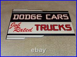 Vintage Dodge Job Rated Trucks 12 Metal Cars, Gasoline & Oil Sign! Pump Plate