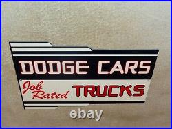 Vintage Dodge Job Rated Trucks 12 Metal Cars, Gasoline & Oil Sign! Pump Plate