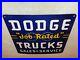 Vintage-Dodge-Job-Rated-Trucks-18-Porcelain-Metal-Sales-Service-Gas-Oil-Sign-01-eq