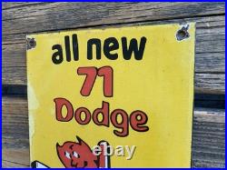 Vintage Dodge Plymouth Dependable Service Dealer Gas Station Porcelain Oil Sign