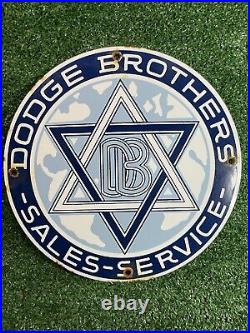 Vintage Dodge Porcelain Sign Automobile Manufacturer Sales Star Gas Oil Service