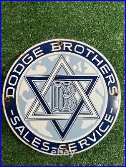 Vintage Dodge Porcelain Sign Automobile Manufacturer Sales Star Gas Oil Service