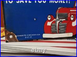 Vintage Dodge Porcelain Sign Dealer Sales Veribrite Chicago Car Truck Garage