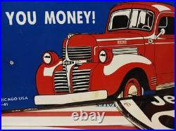 Vintage Dodge Porcelain Sign Dealer Sales Veribrite Chicago Car Truck Garage