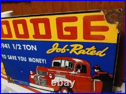 Vintage Dodge Porcelain Sign Dealer Sales Veribrite Chicago Car Truck Garage