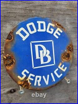 Vintage Dodge Service Porcelain Sign Oil Garage Repair Car Sales Dealer Auto 6