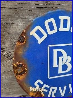 Vintage Dodge Service Porcelain Sign Oil Garage Repair Car Sales Dealer Auto 6