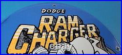 Vintage Dodge Sign Ram Charger Porcelain Auto Gas Pump Sign