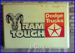 Vintage Dodge Truck Ram Tough Dealer Lighted Sign